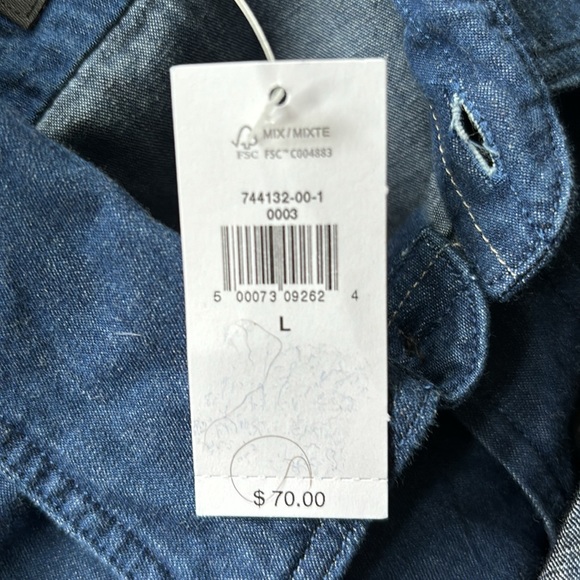 Banana Republic NWT blue denim shirt 100% cotton with button pockets - Picture 5 of 5
